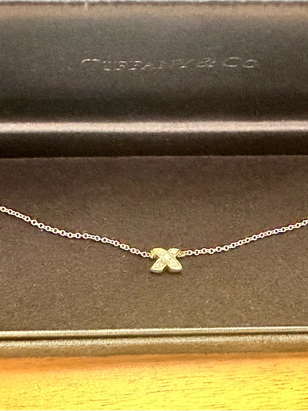 Tiffany & Co. X Motif Diamond Station Necklace in White Gold